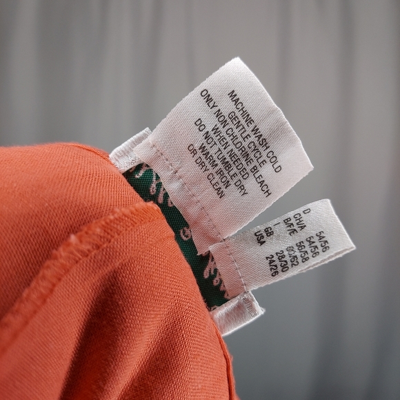 Ulla Polken Linen Blend Pants 24/26 Salmon Pink Relaxed Fit Straight Leg Pocket - Picture 10 of 10